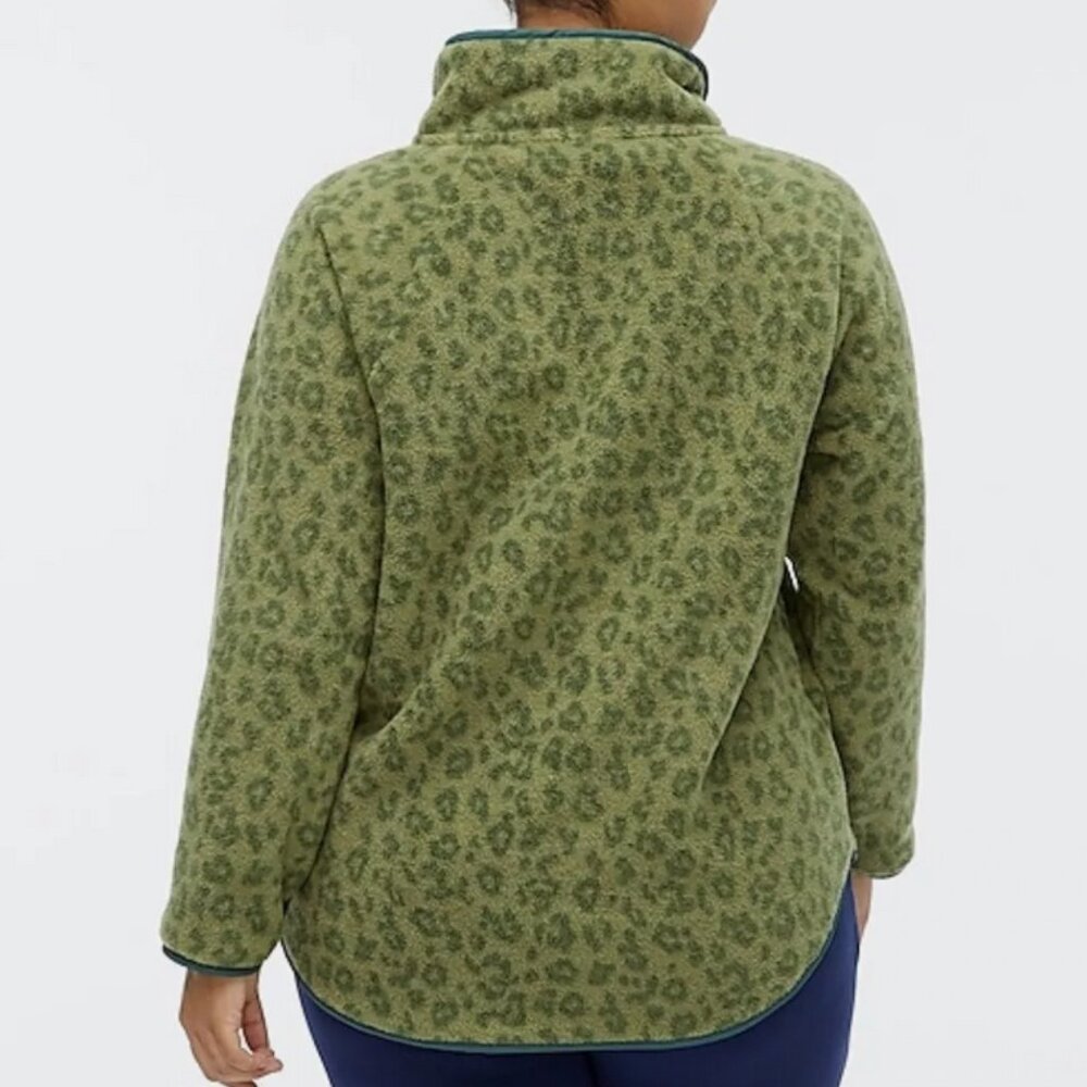 J Crew Women's Quilted Button-Neck Sherpa Tunic XS Fleece Pullover Comfy Warm - Picture 2 of 8